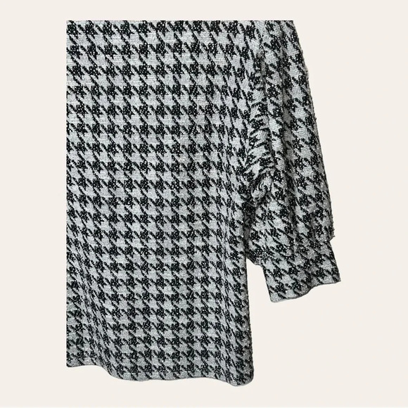 0279.โ ANN TAYLOR SHORT SLEEVE BLOUSE SIZE MEDIUM PETITE HOUNDSTOOTH PATTERN - Picture 11 of 11